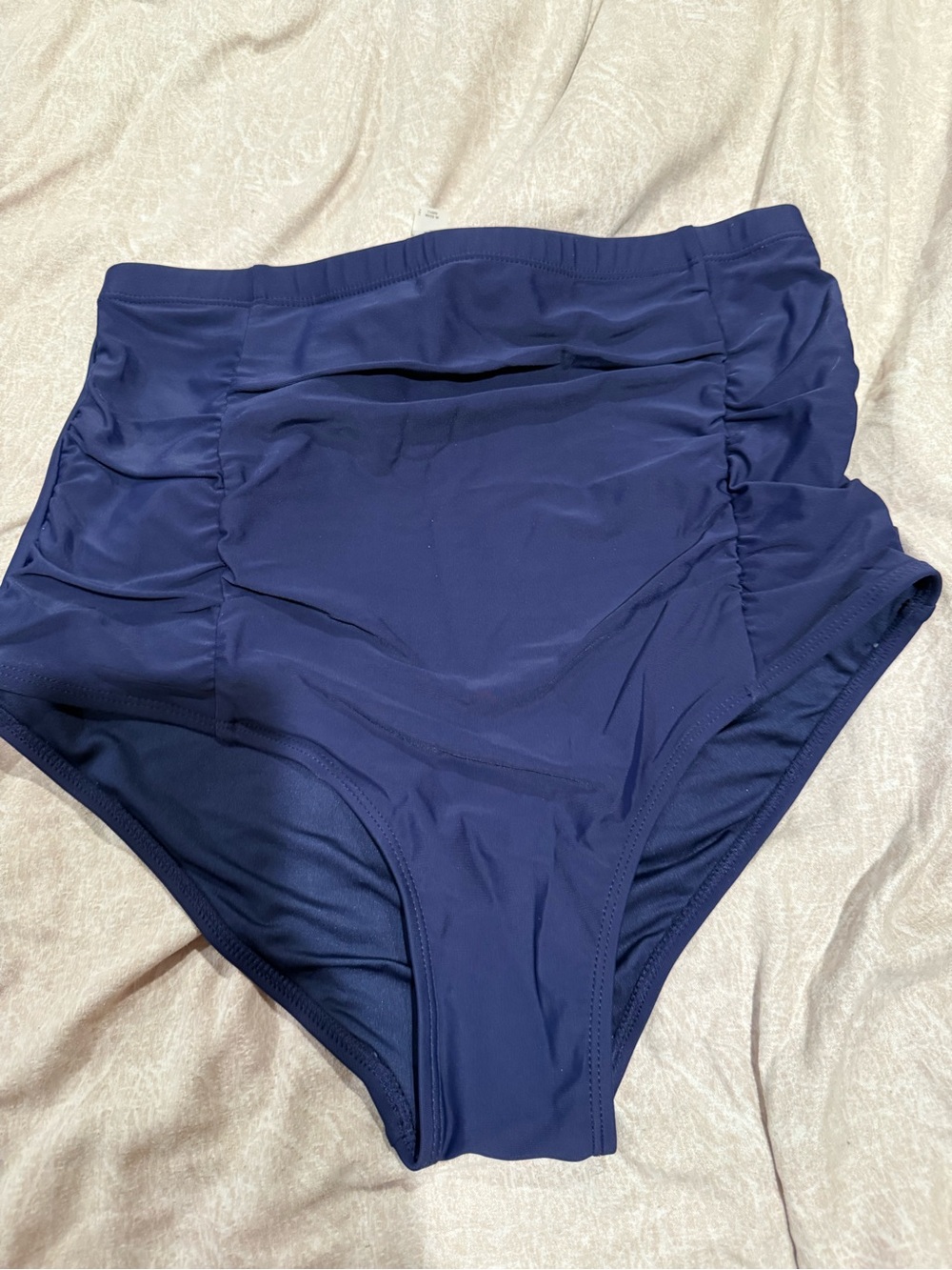 High-Waist Navy Swim bottoms